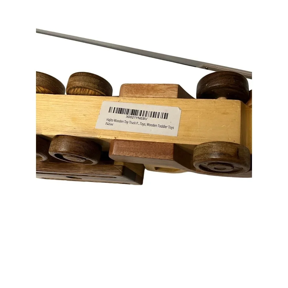 Wood Cargo Truck with‎ working rear door rolling wheels Hajito